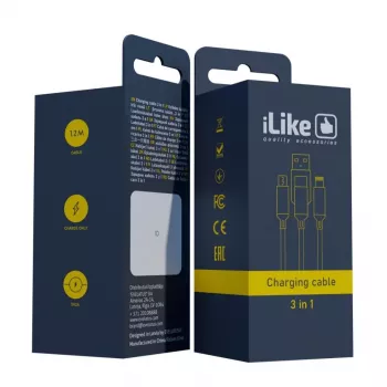 iLike Ladekabel 3 in 1 CCI02 Blau