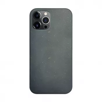 iLike Apple iPhone 12 / 12 Pro Silikon-Kunststoff-Hülle Eco Print Design Schwarz