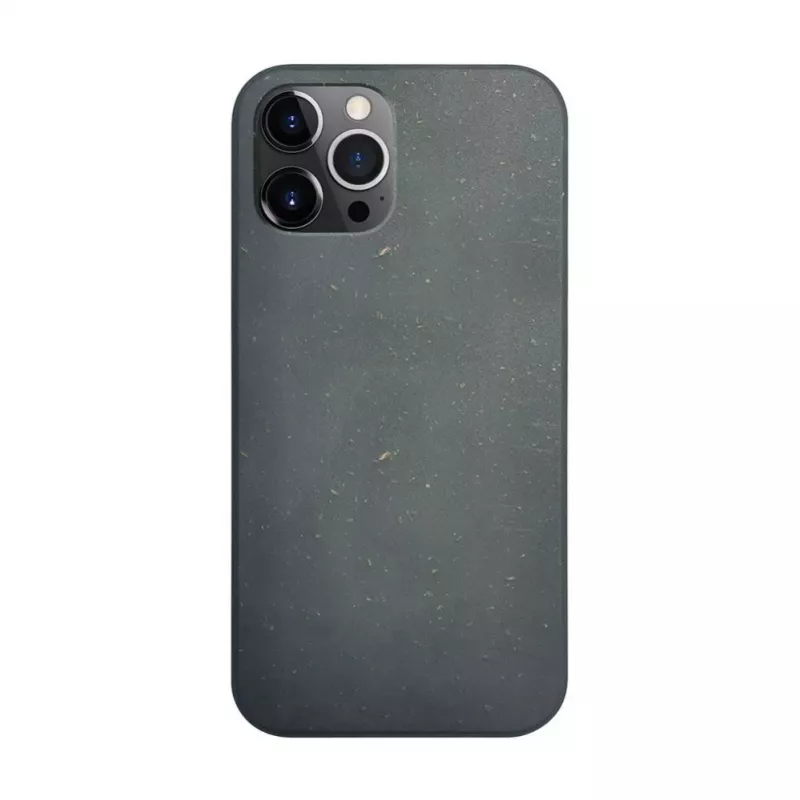 iLike Apple iPhone 12 / 12 Pro Silikon-Kunststoff-Hülle Eco Print Design Schwarz