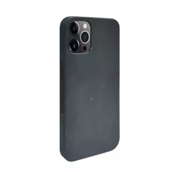 iLike Apple iPhone 12 / 12 Pro Silikon-Kunststoff-Hülle Eco Print Design Schwarz