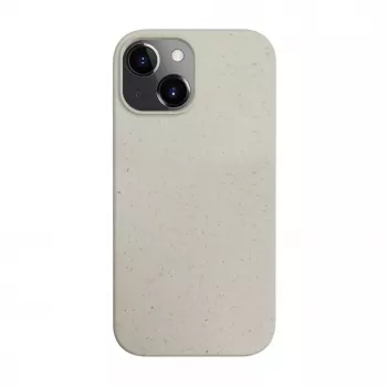 iLike Apple iPhone 14 Silicone Plastic Case Eco Print Design White
