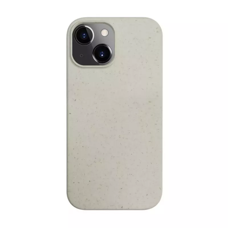 iLike Apple iPhone 14 Silicone Plastic Case Eco Print Design White