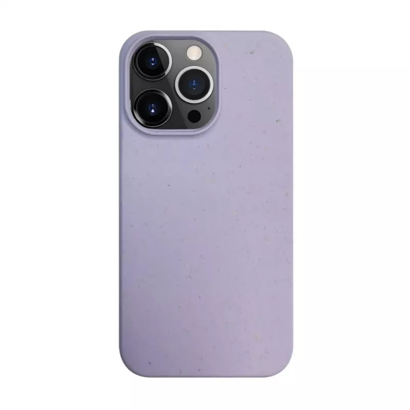 iLike Apple iPhone 14 Pro Max Silikon-Kunststoff-Hülle Eco Print Design Blume Lila