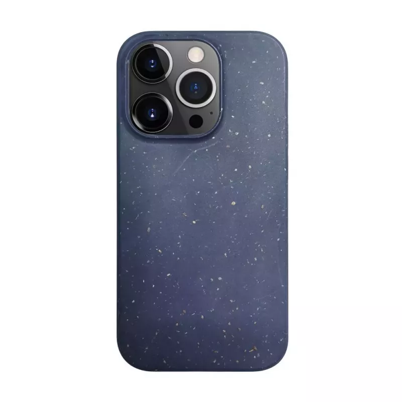 iLike Apple iPhone 14 Pro Silikon-Kunststoff-Hülle Eco Print Design Blau