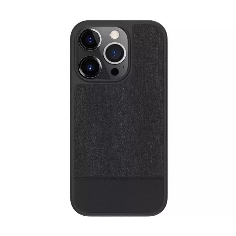 iLike Apple iPhone 14 Pro Max Plastic Leather Back Cover Black