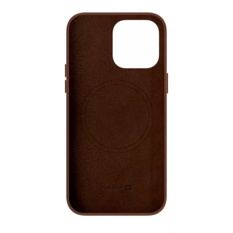 EVELATUS Apple iPhone 13 Pro Max Genuine Leather Case with MagSafe Braun