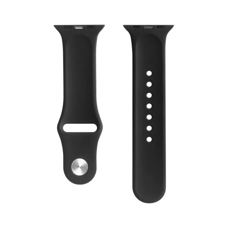 Evelatus Apple Watch 42/44/45mm Silikon Loop Armband (S/M 110mm) Schwarz