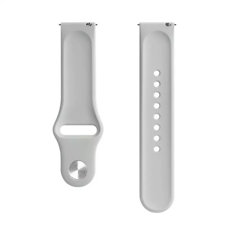 Evelatus Watch 22mm Silicone Loop Watch Strap (130mm M/L) Silver
