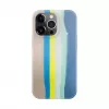 Evelatus Apple iPhone 15 Pro Silikonhülle Mehrfarbig Blau Pink