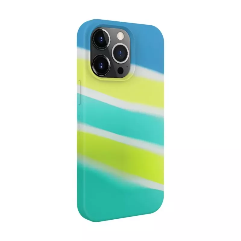 Evelatus Apple iPhone 15 Pro Max Silikonhülle Mehrfarbig Gelb-Grün