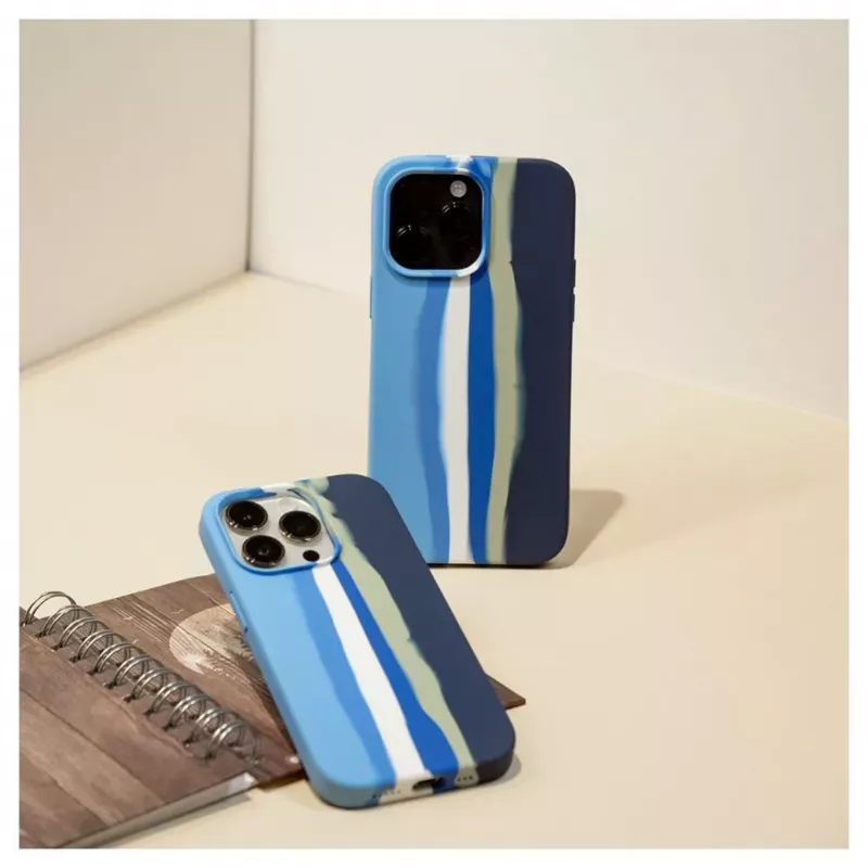 Evelatus Apple iPhone 15 Pro Max Silikonhülle Mehrfarbig Blau
