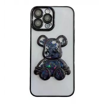 iLike Apple iPhone 14 Pro Silikonhülle Print Desire Bear Schwarz