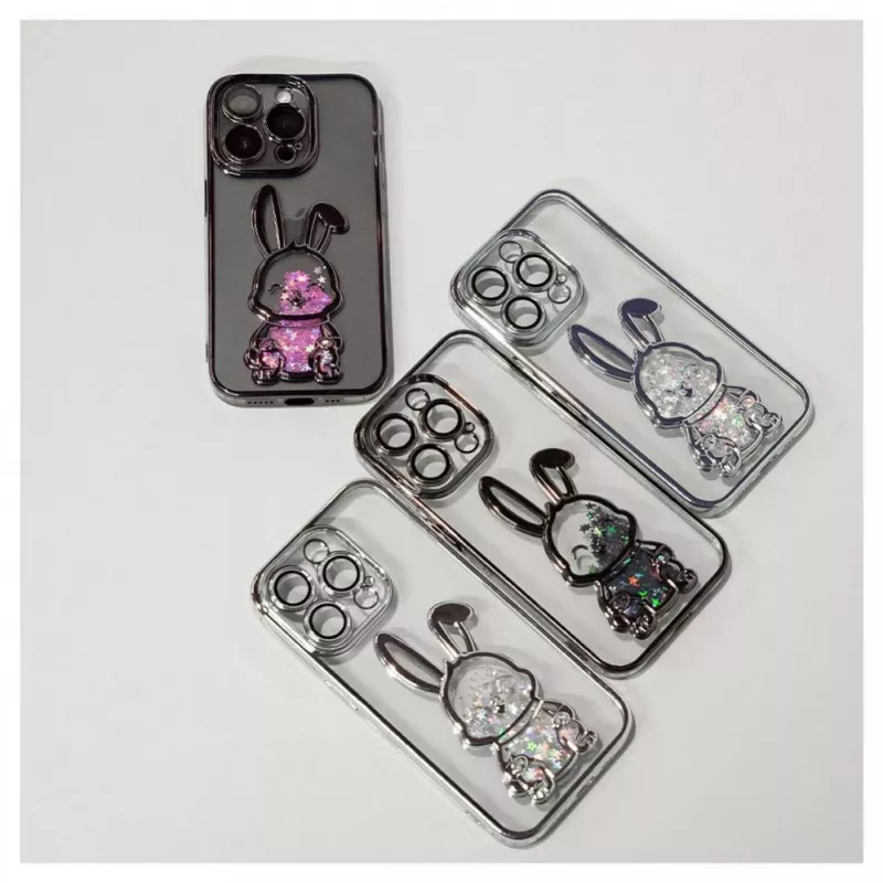 iLike Apple iPhone 14 Pro Silikonhülle Print Desire Rabbit Lila