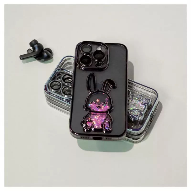 iLike Apple iPhone 14 Pro Silikonhülle Print Desire Rabbit Lila