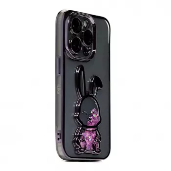 iLike Apple iPhone 14 Pro Silikonhülle Print Desire Rabbit Lila