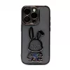 iLike Apple iPhone 14 Pro Max Silicone Case Print Desire Rabbit Black