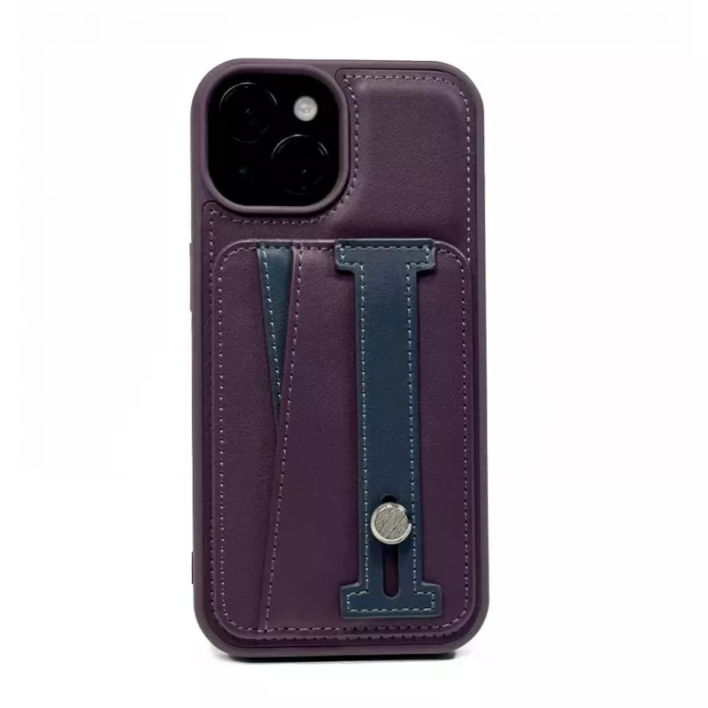 iLike Apple iPhone 15 Pro Max Leather Pocket Stand Cover Lila