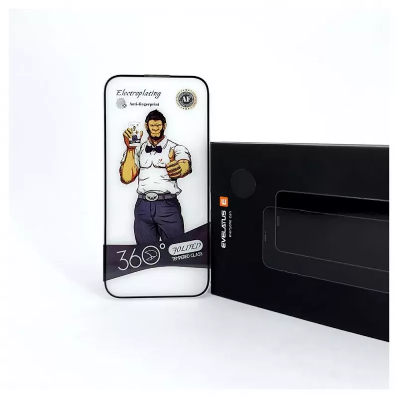 Evelatus Apple iPhone 15 Plus 2.5D Full Cover Glass Anti-Static Light Black