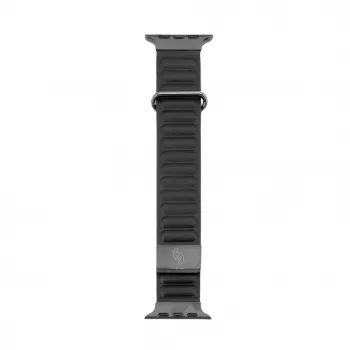 Connect Watch 42/44/45mm Armband mit Kortikalleder-Rückseite, Dornschließe und Magnetverschluss, Schwarz