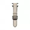 Connect Watch 38/40/41mm Silikon-Patch-Leder-Armband (132mm M/L) Weiß