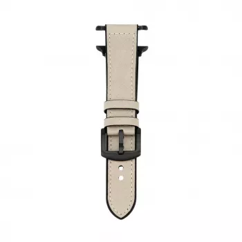 Connect Watch 38/40/41mm Silikon-Patch-Leder-Armband (132mm M/L) Weiß
