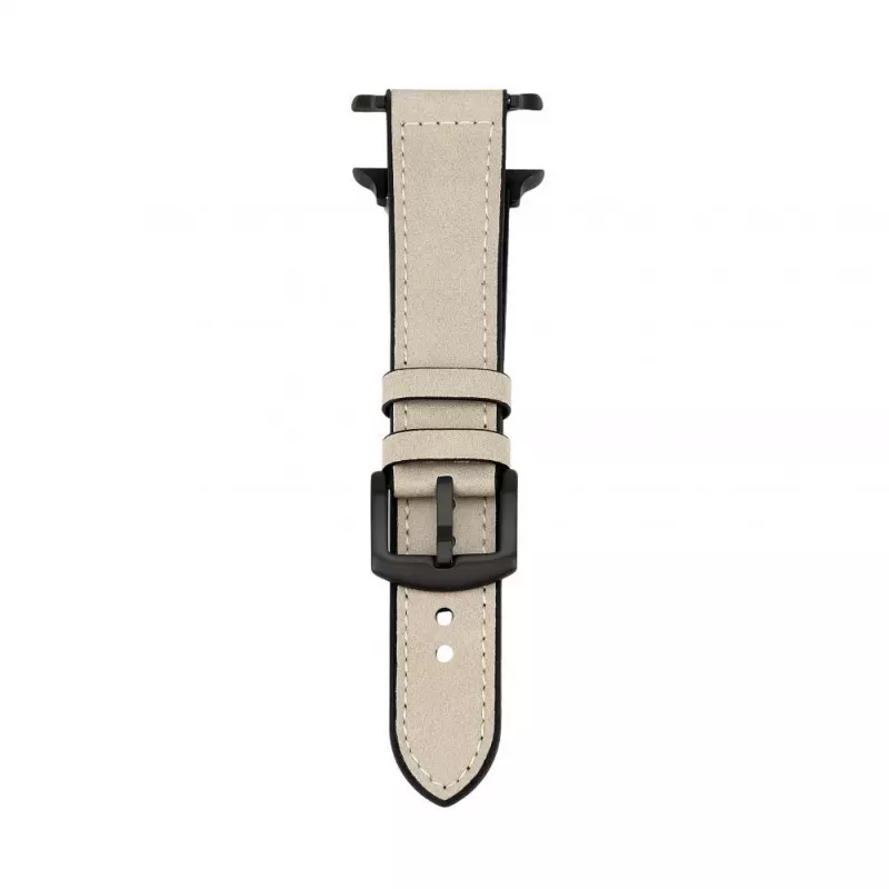 Connect Watch 42/44/45mm Silikon-Patch-Leder-Armband (132mm M/L) Weiß