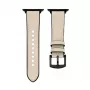 Connect Watch 42/44/45mm Silikon-Patch-Leder-Armband (132mm M/L) Weiß