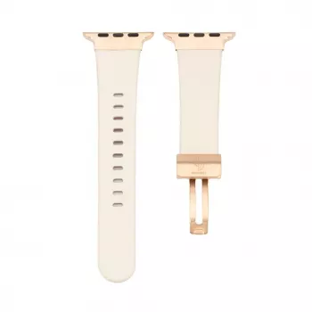 Connect Watch 42/44/45mm Single Loop Buckle Lederarmband Weiß