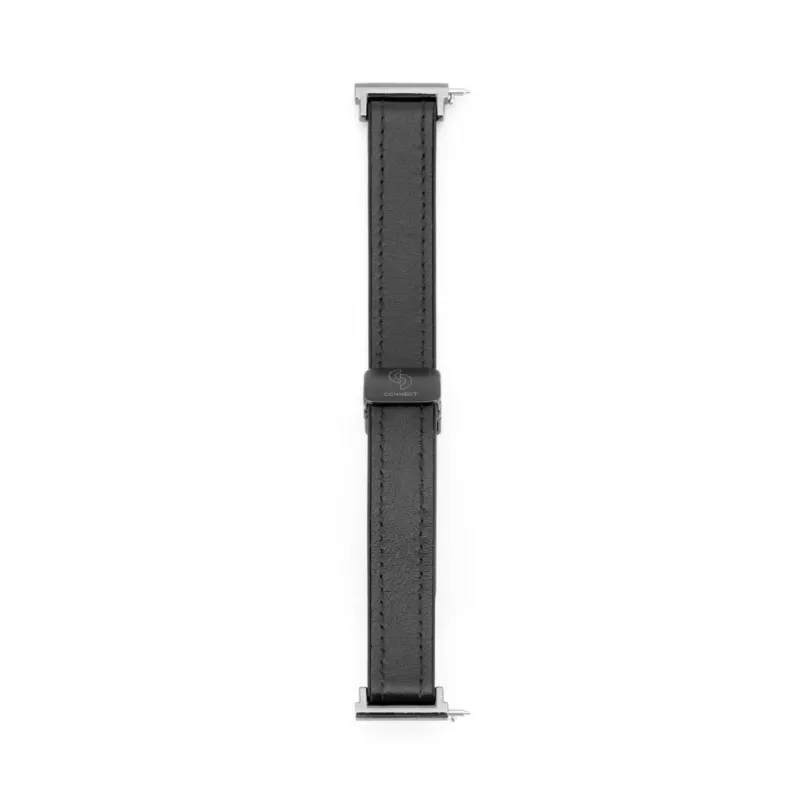 Connect 22mm Silicone Leather Watch Strap with Magnetic Black