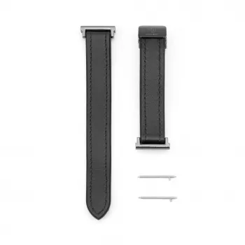 Connect 22mm Silicone Leather Watch Strap with Magnetic Black
