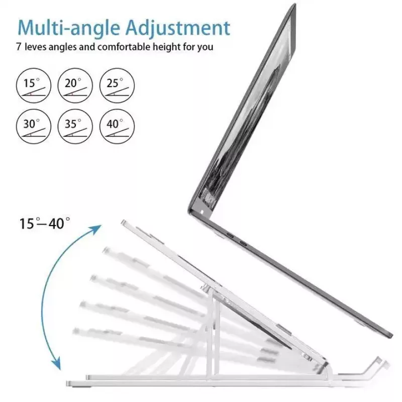 iLike STM1 Metall-Klapp-Notebookständer für 10-17,3 Zoll Laptops - Silber