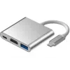 iLike HD1 3in1 USB-C auf HDMI 4K / USB 3.0 / USB-C Buchse Adapter Silber