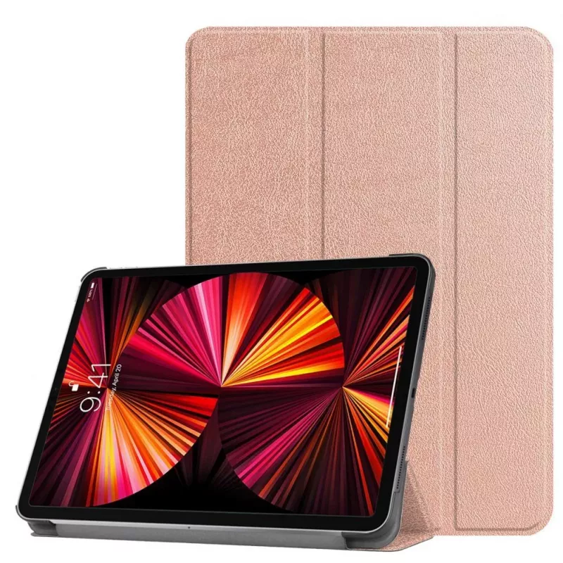 iLike Redmi Pad SE 11 Tri-Fold Eco-Leather Stand Case Rose Gold