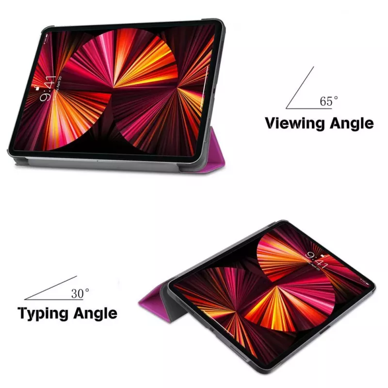 iLike iPad 10.2 Tri-Fold Eco-Leather Stand Case Purple