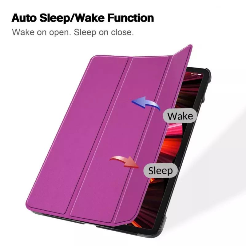 iLike Galaxy Tab S9 11 Tri-Fold Eco-Leather Stand Case Purple