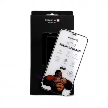 Evelatus Apple iPhone 16 Pro / 17 Corning Gorilla Glass Anti-Statisch 3D Full Cover 10X Stärker Schwarz Displayschutzfolie