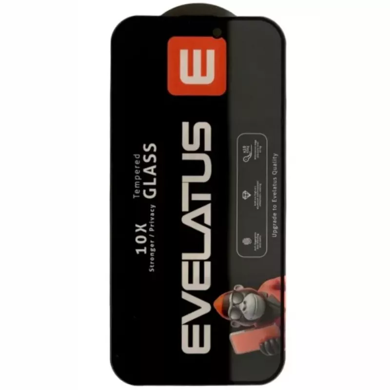 Evelatus Apple iPhone 17 / 16 Pro Privacy Corning Gorilla Glass Anti-Statisch 3D Full Cover 10X Stärkerer Displayschutz