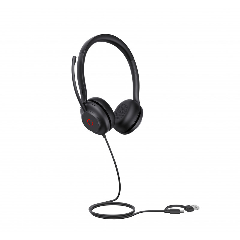 Yealink UH35 Dual UC USB-C/A On-Ear Headset mit USB-A/USB-C, Schwarz