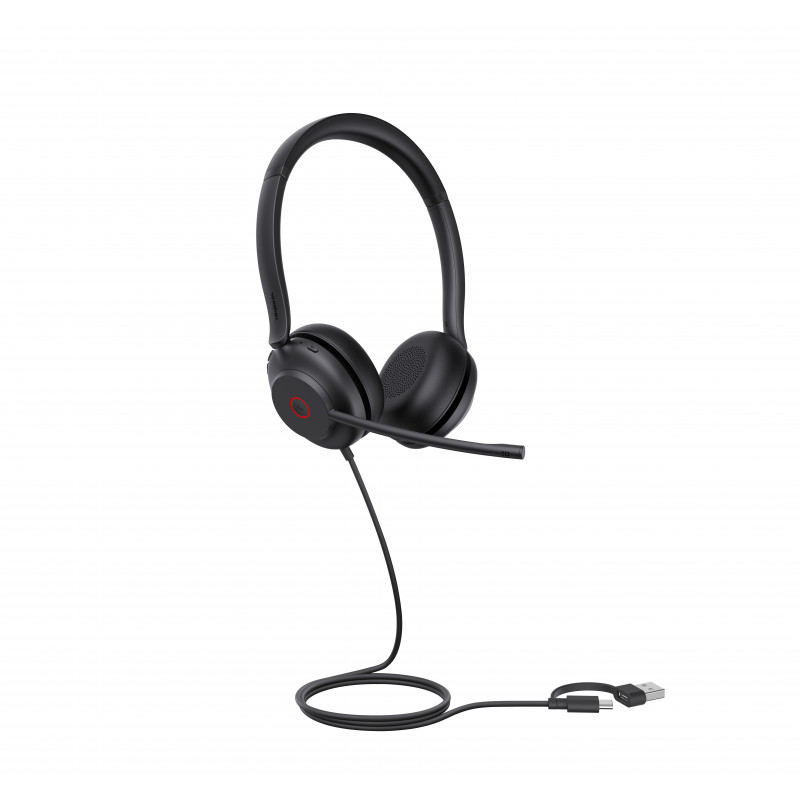 Yealink UH35 Dual UC USB-C/A On-Ear Headset mit USB-A/USB-C, Schwarz