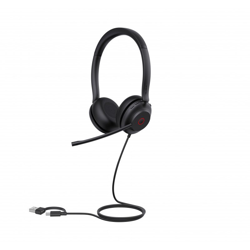 Yealink UH35 Dual UC USB-C/A On-Ear Headset mit USB-A/USB-C, Schwarz