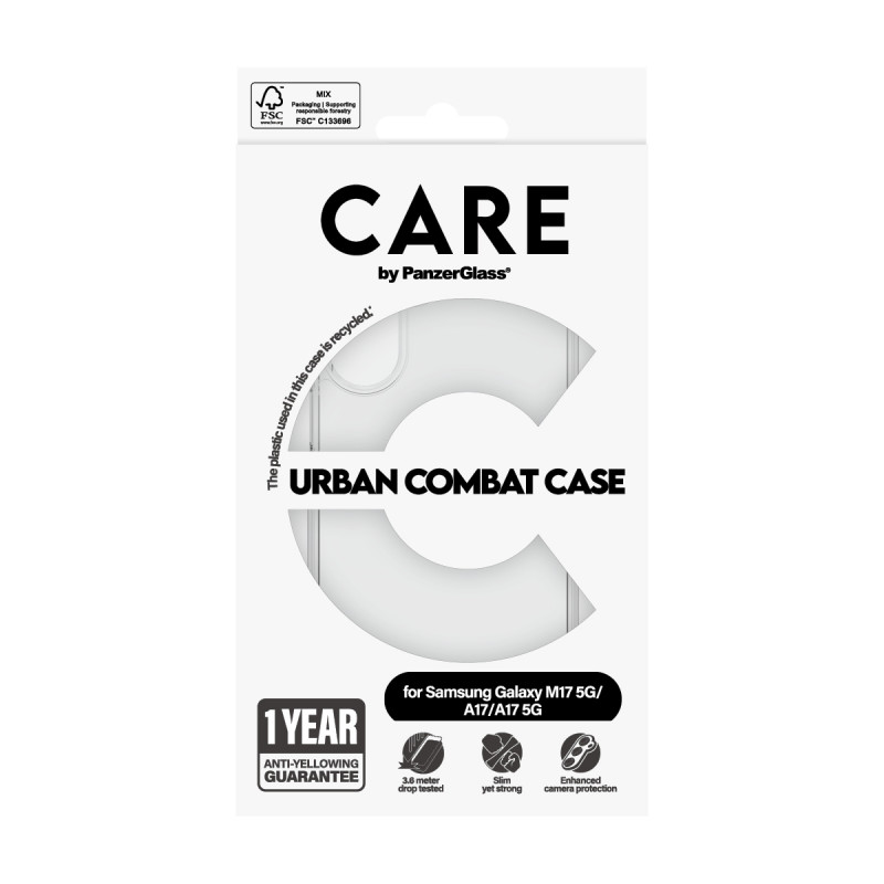 CARE by PanzerGlass Flagship UrbanCombat Case für Samsung Galaxy M17 5G / A17 / A17 5G, Transparent