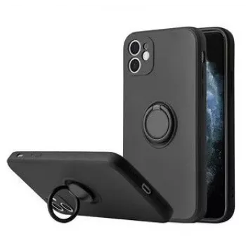iLike Apple iPhone 14 Pro Max Silikon Ring Hülle Schwarz