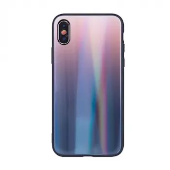 iLike Samsung Galaxy A40 Aurora Glass Case Braun Schwarz