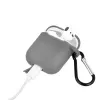 GreenGo Apple AirPods Silikonhülle mit Haken Grau