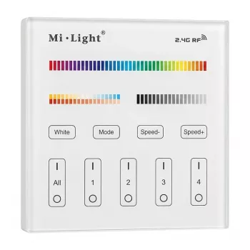 MIBOXER T4 Smart Panel Fernbedienung RGB+CCT 4 Zonen 2.4GHz RF Touchpanel wandmontiert