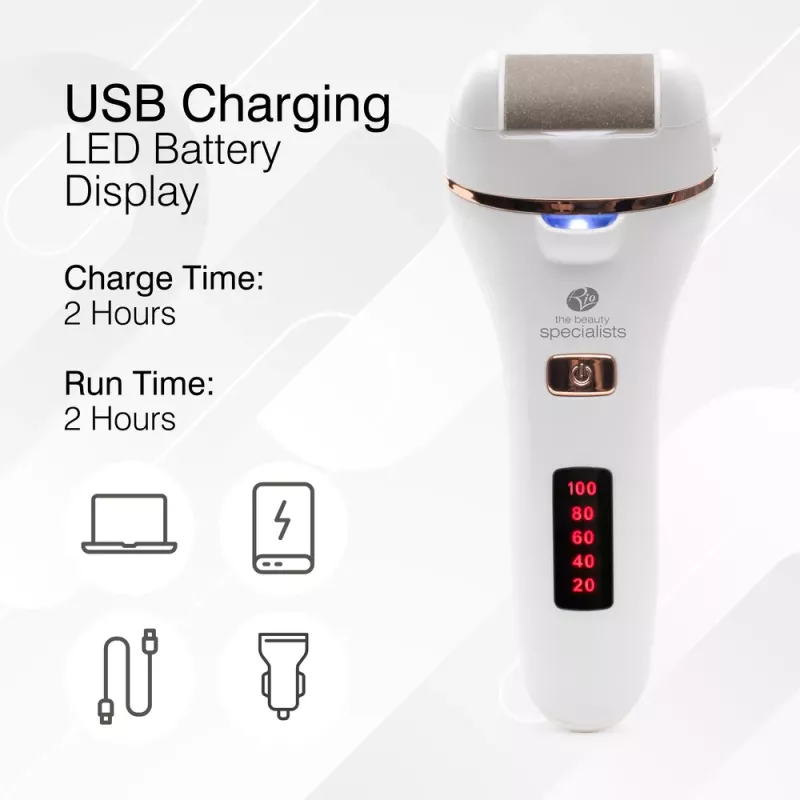 RIO PEDI4-EU/1.5 Go Smooth 60 Second Pedi elektrischer Hornhautentferner, Weiß