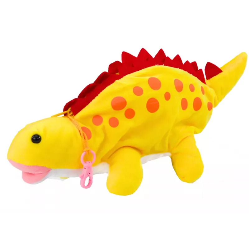 LEAN TOYS Plüsch-Dinosaurier Federmäppchen Aufbewahrungsbox Anhänger Gelb