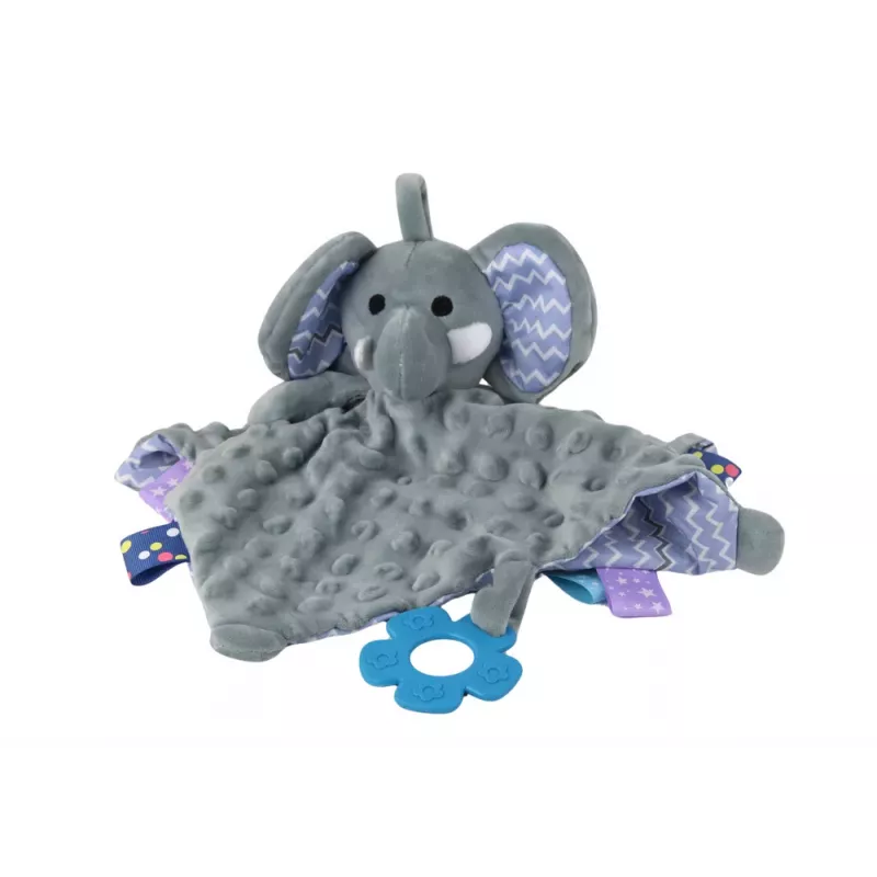 LEAN TOYS Elefant Plüsch Kuscheltier Decken Tuben Beißring Rassel