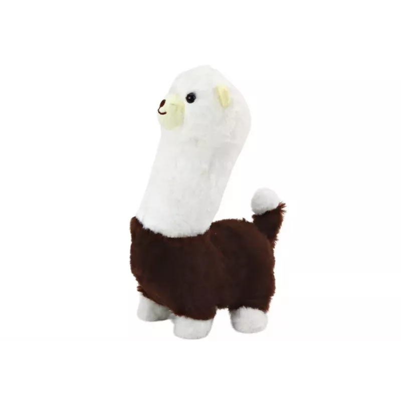 LEAN TOYS Interaktives Lauf-Haustier Lama Alpaka Braun 23cm