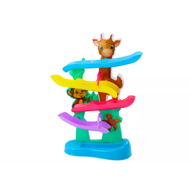 LEAN TOYS Ball Slide Giraffe Monkey Sounds Colorful